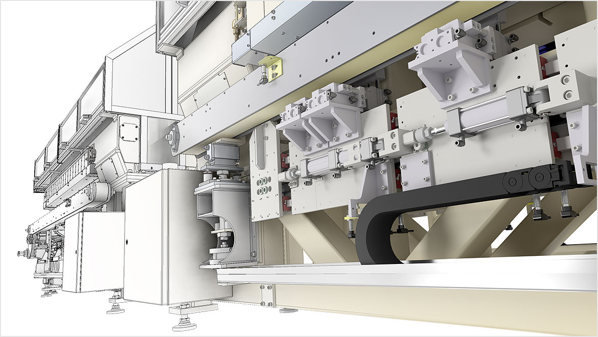 View of Hewland transmission design combining 2D drawing and 3D model