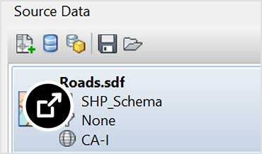 Data mapping window for roads and gas facility lines