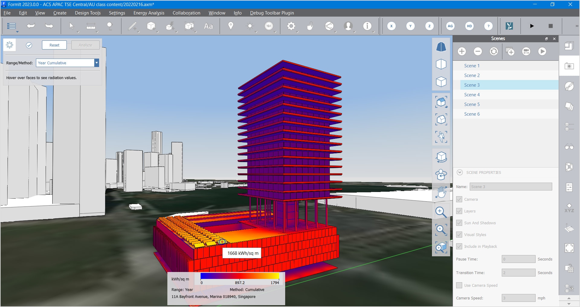 Multi-story skyscraper analyzed for solar performance