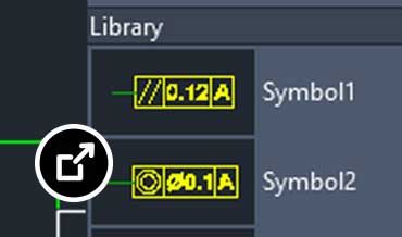 Symbol library screenshot showing four symbols